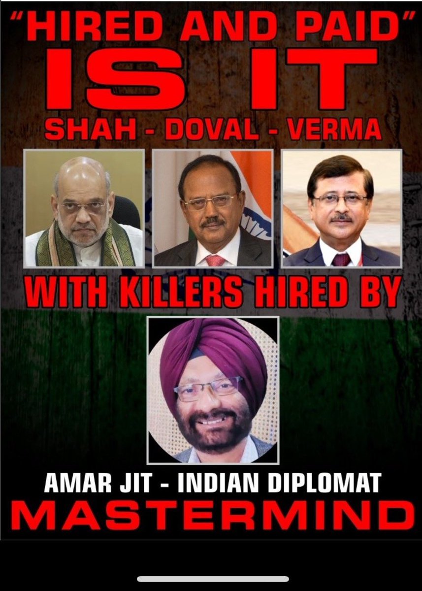 Trump_khalsa's tweet photo. @FBIDirectorKash Indian 🇮🇳 Diplomats directly involved in for killing Canadian citizens and assassinating plots in America 🇺🇸 👇 https://t.co/PtyQJW6GmT