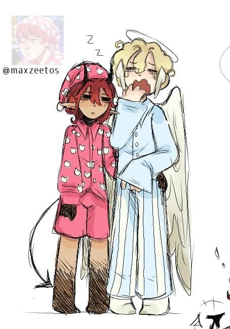 maxzeetos's tweet photo. To com sono, então desenhei eles com sono  
#celestialduo #fsmp https://t.co/akd90MWrGv