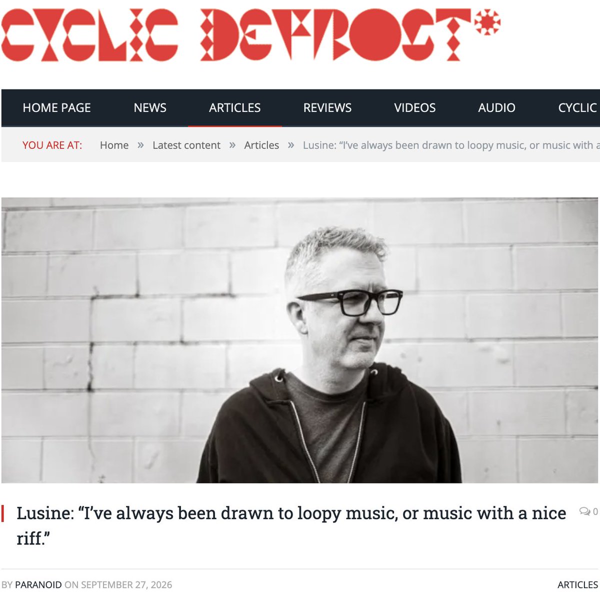 paranoidtxt's tweet photo. New interview with Lusine on Cyclic Defrost! 🇦🇺

We talk about his new album 'Melting Days', texture in music, field recordings, growing up in Texas, linear timelines, and more!
--
→https://t.co/fHXBNO9g4p 
--
 @ghostly  @klangsignals @cyclicdefrost #Lusine https://t.co/bp2uO3G4wX