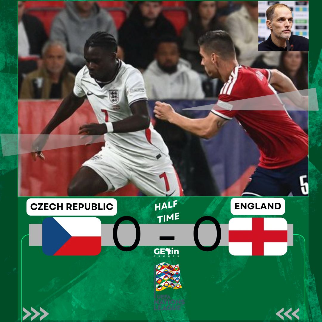 _GETinSports's tweet photo. HALF TIME!!
Czech Republic 0:0 England
Thomas Tuchel's boys fail to get a goal against ten-man Czech Republic.
Morgan Rogers and Bukayo Saka have missed open chances.
#UEFA #ENGLAND #Saka https://t.co/081FMaJ8eW