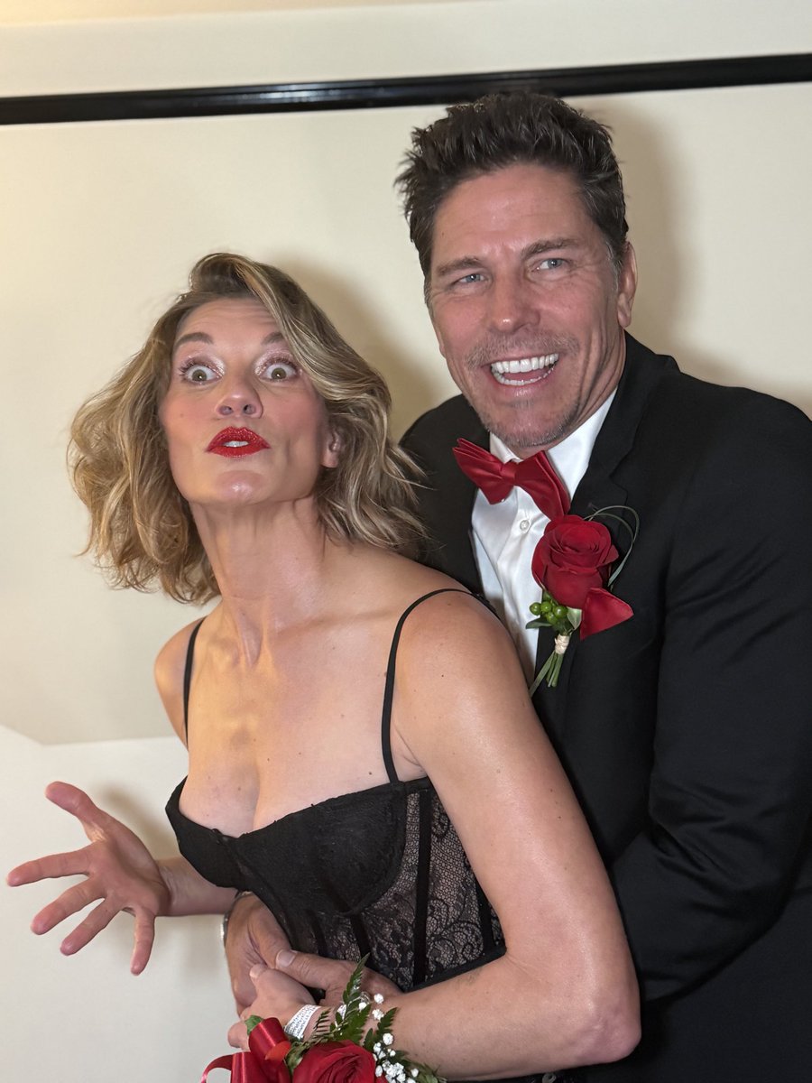 kateesackhoff's tweet photo. Prom Date 2026 

TV husband and Carrie co-Stars unite 😘🔥 Never tell two actors to channel high school….we go hard 🤣

Carrie drops Oct 7th on Amazon Prime and you can watch all episodes at once! I thought you were going to have to wait a bit to see me but nope…October 7th the fire will rain down!!! 

What an honor to be a part of this amazing series and to work with this extraordinary cast. I’m in owe of them. Thank you for the love and opportunity Mike Flanagan I’d follow you anywhere. 🩸 
#CARRIE