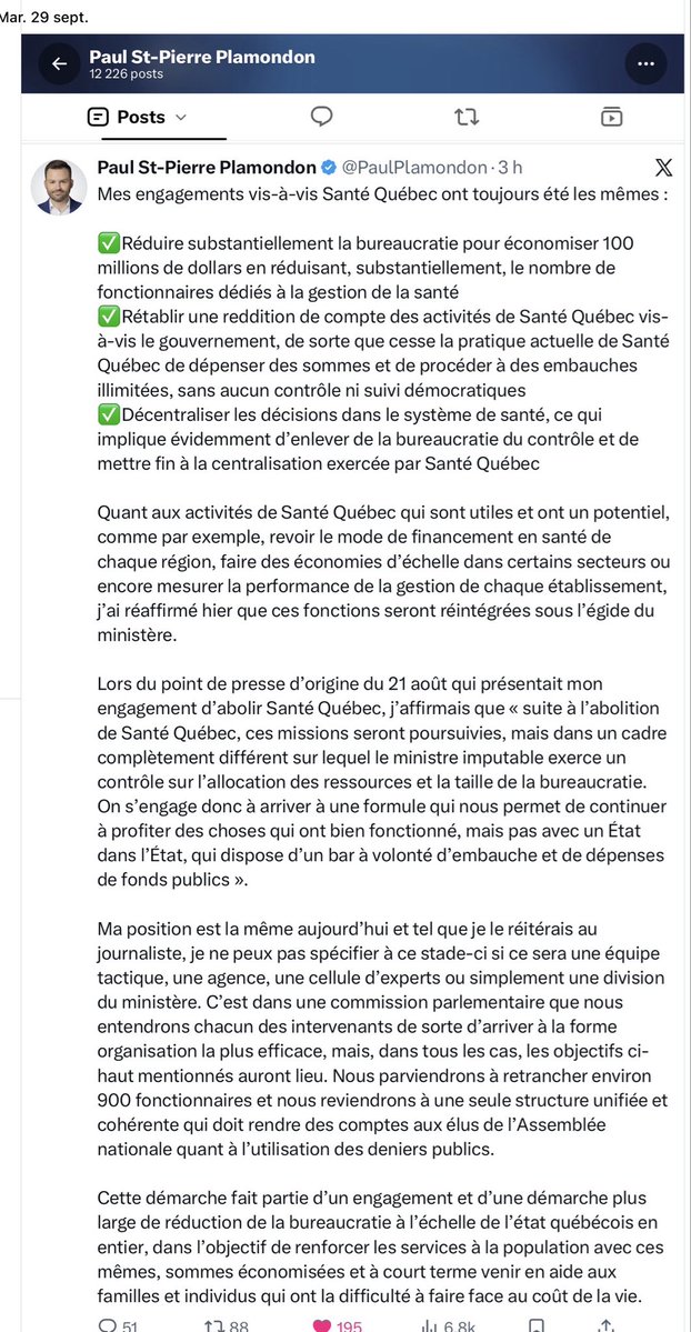 Andregervais_'s tweet photo. @Gaspard_Skoda 1/ Voilà ses propos au complet. Il ne dit pas qu’il va remplacer Santé Québec par une autre agence. Il dit clairement que la forme n’est pas encore déterminée : équipe tactique, cellule d’experts, agence ou simple division du ministère. @KarimaBrikh @rudyhusny @elatraverse https://t.co/xDmEFidugh
