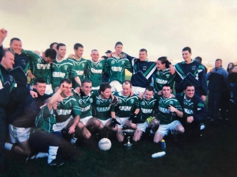 CharlestownGAA's tweet photo. 25 years ago today, Charlestown Sarsfields defeated Knockmore after a replay to win the Moclair Cup for just the second time and first in 99 years.

We remember those no longer with us for whom it meant so much.

Rewatch the final: https://t.co/jC7HEuuRtL https://t.co/CtDNU7zQ4a