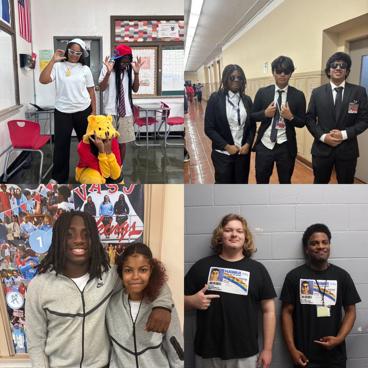 VASJHighSchool's tweet photo. A #spiritweek Tuesday theme of “Duos, Trios &amp; Squads” was a huge hit in the #vikingvillage! The creativity of the students is to be commended! https://t.co/3VEc7MdAoK