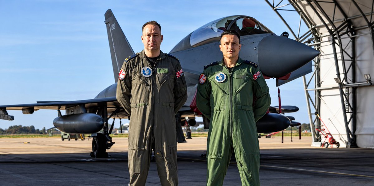 TurkishCentury's tweet photo. πΉπ·π¬π§ Part of a Β£8-billion deal for 20 jets, the first set of Turkish #AirForce F-16 pilots have begun their 9-month conversion training with the #Eurofighter #Typhoon platform at RAF #Coningsby, which (for some) will be followed by 3 more months to qualify as instructors. βοΈ https://t.co/cY2xp5mPBZ