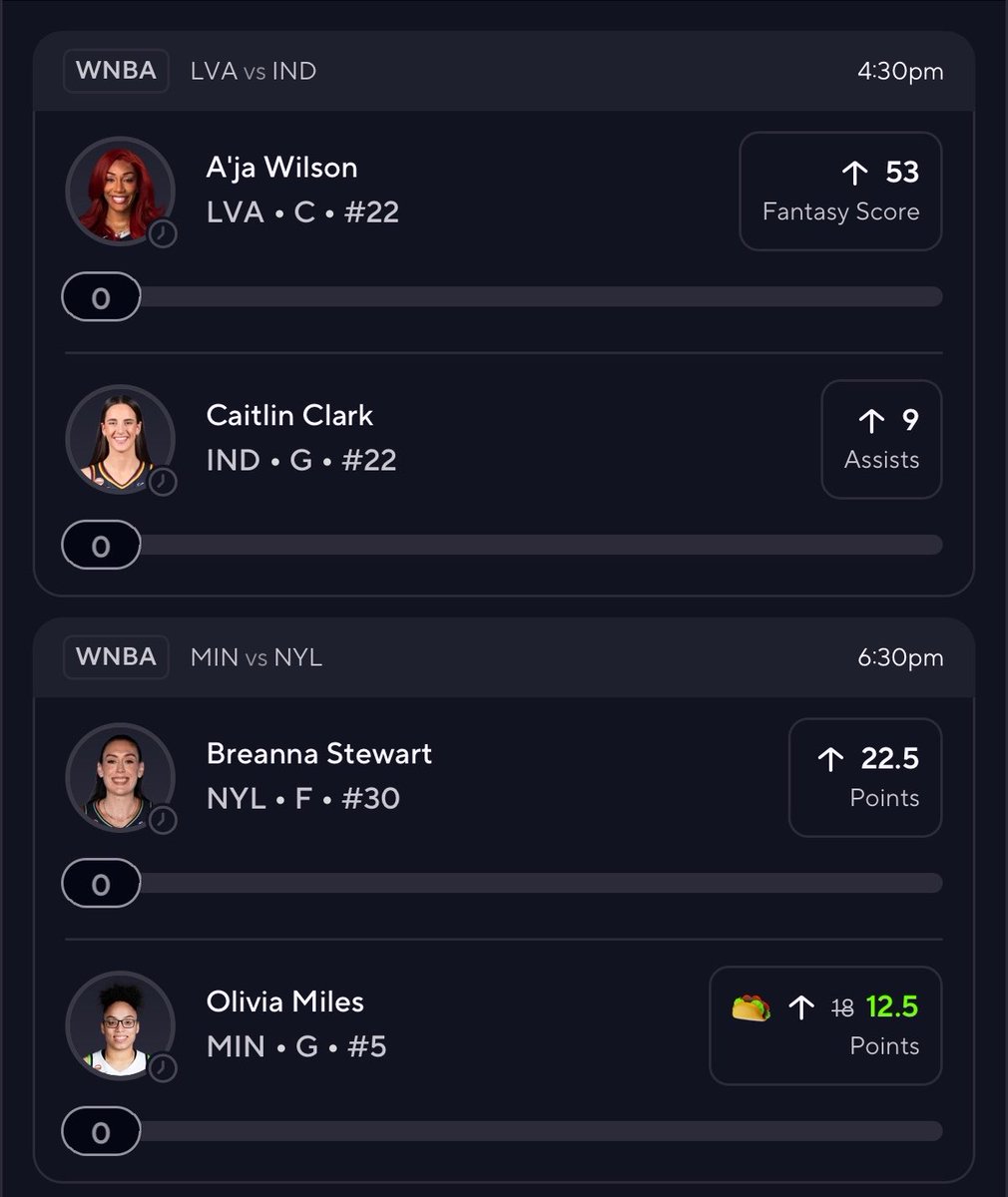 tjslips's tweet photo. Trust the stars tonight, this shit will smack 🔥

#PrizePicks #WNBA #CaitlinClark https://t.co/irertwTCjl