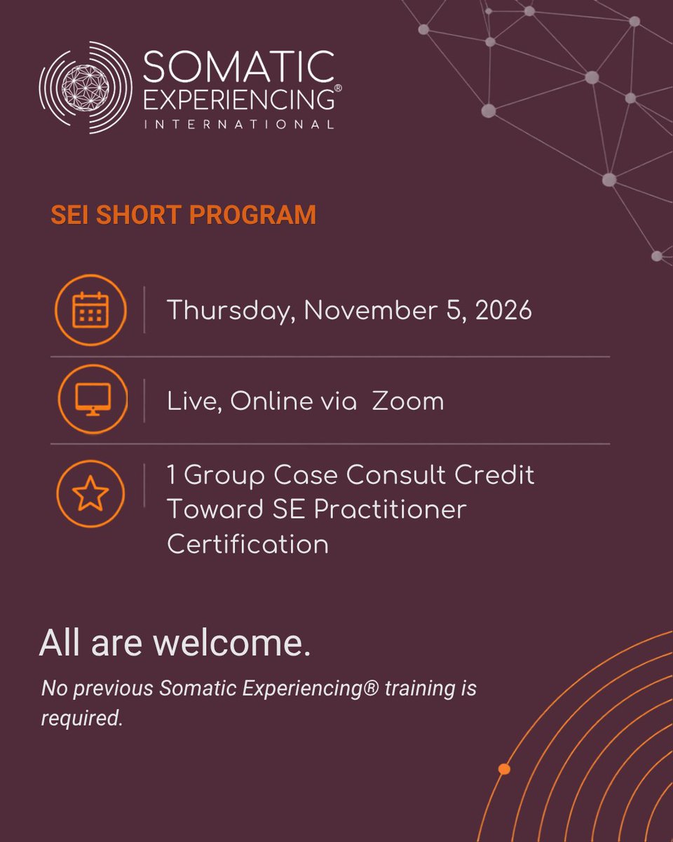 Somatic_Exp_Int's tweet photo. Join Sergio Ocampo, for an experiential SEI Short Program exploring what we carry across generations—and the resources and resilience that can travel alongside it. Learn more + register at the link in bio or at https://t.co/wW8eIXDXjp. #SomaticExperiencing  #traumahealing https://t.co/lpvUAxKNcL