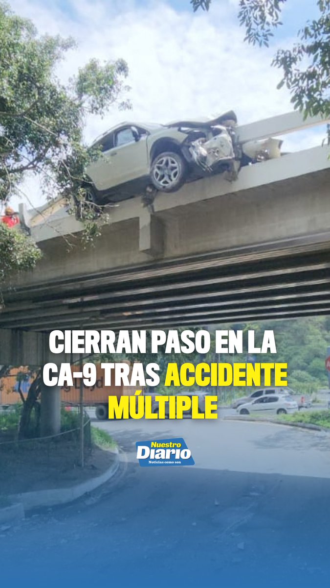 🚨 CIERRAN PASO EN LA CA-9 TRAS ACCIDENTE MÚLTIPLE 🚨 El paso en el kilómetro 13.5 de la ruta CA-9, en dirección al sur, permanece cerrado a solicitud del Mi…