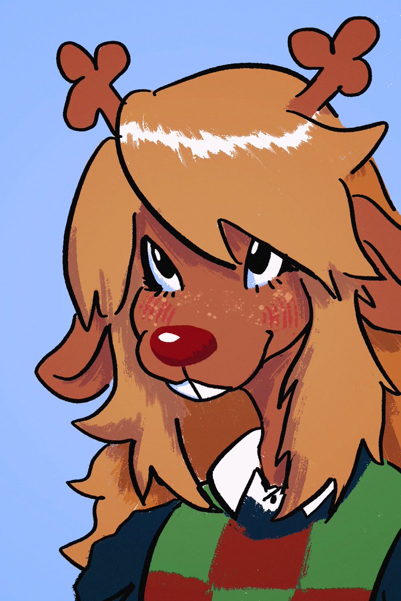 GThedog6's tweet photo. Omg you guys i forgot to make Noelle’s nose red im so fucking sorry https://t.co/w6evk90ao0