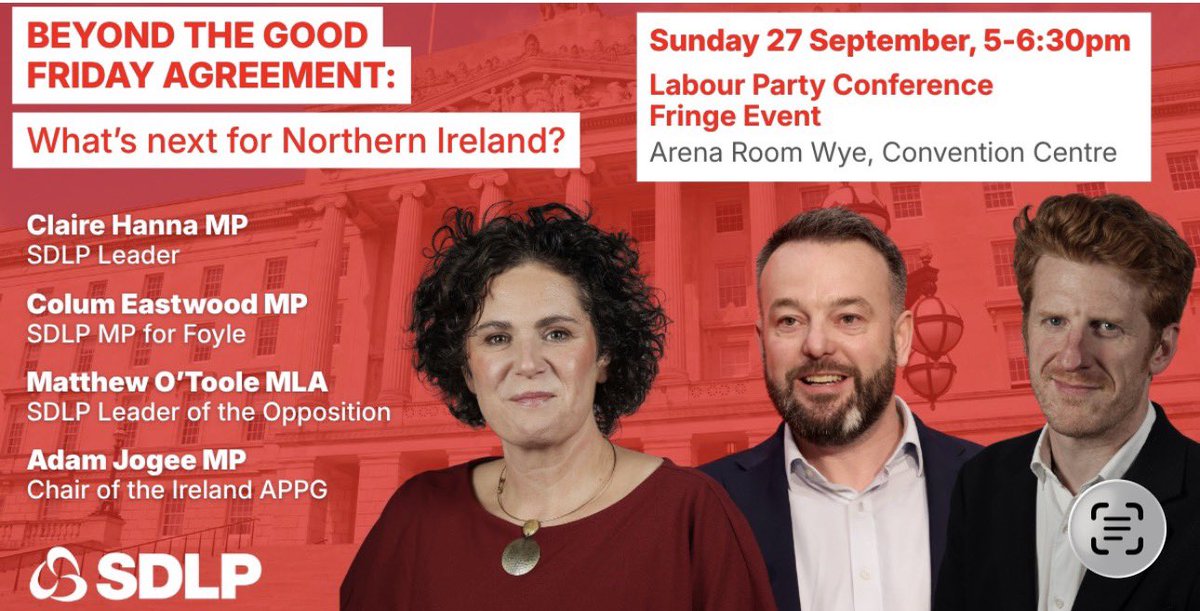 JonTonge's tweet photo. SDLP and Sinn Féin both come and argue their case at Labour’s conference, albeit SF cancelled this year amid Drumcree. Find it slightly odd that NI’s unionist parties don’t come and put their case at the governing party’s main event. https://t.co/AiHtuAvnl6