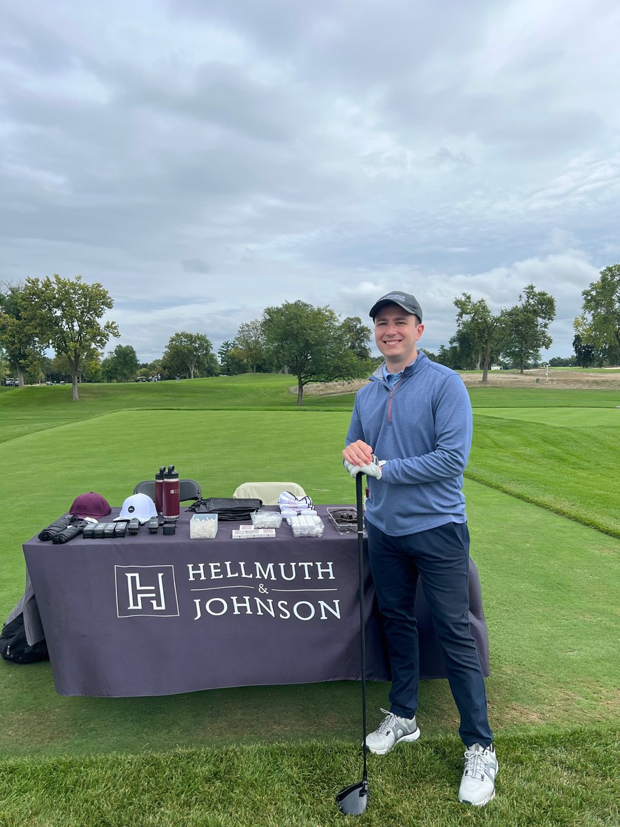 HellmuthJohnson's tweet photo. Hellmuth &amp; Johnson was proud to sponsor the 2026 ACG MN Golf Outing last week! H&amp;J attorneys Alec Sherod, Ailana McIntosh, Drew Benik, and James VandenBergh enjoyed a great day on the course. https://t.co/bdkdh3a2Ta