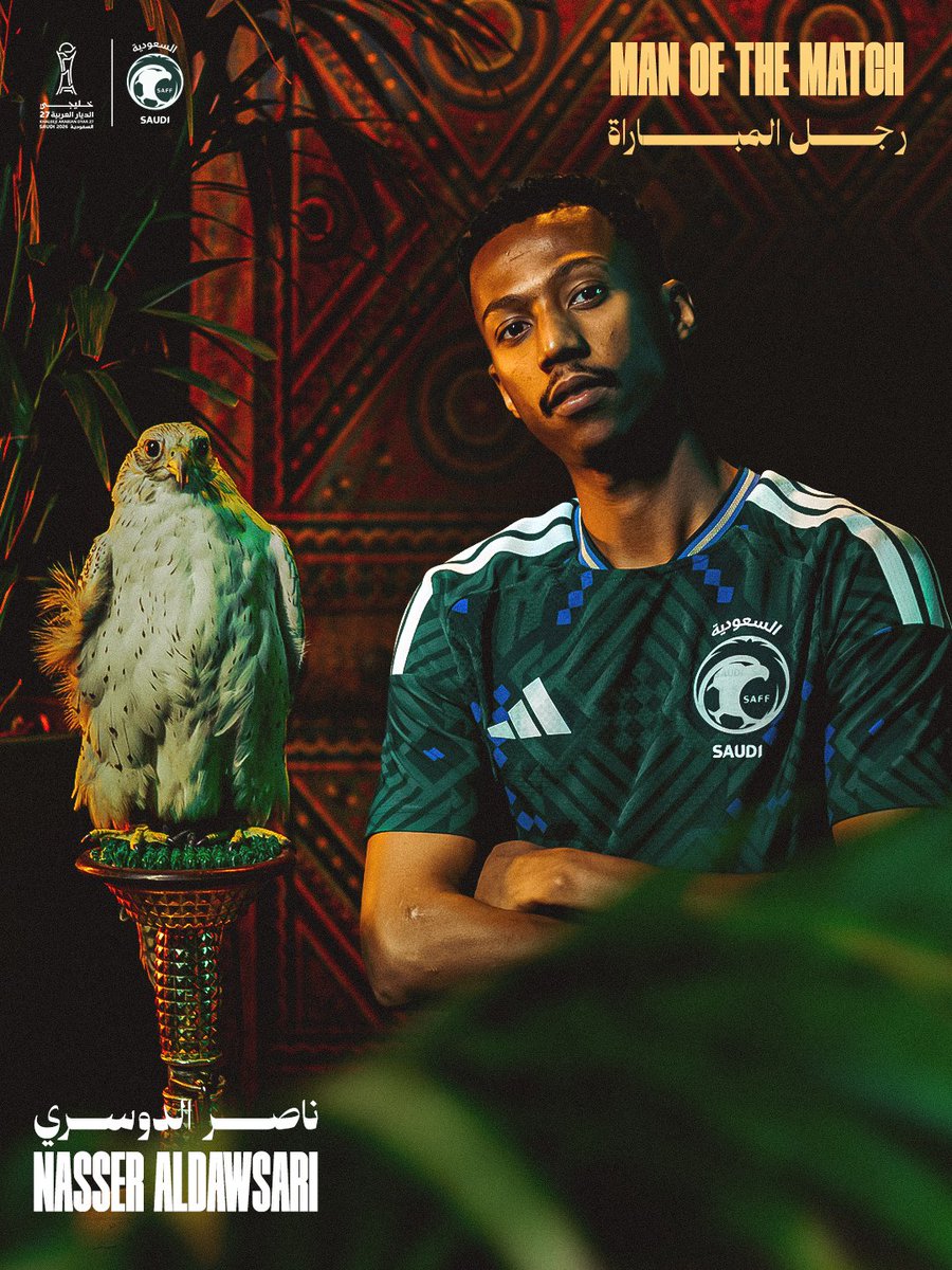 SaudiNT's tweet photo. رحبوا معنا ... بــ "رجـل المـبـاراة" ناصر الدوسري الذي وقع عليه اختيار الاتحاد الخليجي لكرة القدم 👏 . https://t.co/FfXpivuQPf