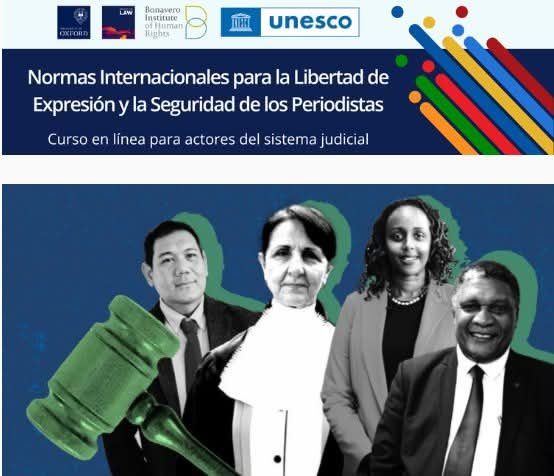 UNESCOHabana's tweet photo. ⚖️ La @UNESCO y el @BonaveroIHR presentan una nueva edición del #MOOC sobre #LibertadDeExpresión para profesionales del ámbito judicial.
🗓️ Inicio: 5 oct 2026
⏱️ Duración: 5 semanas
🌐 En 7 idiomas (incluye español)
🔗 Inscríbete aquí: https://t.co/1vUmROyL2W https://t.co/coYvszY2M8