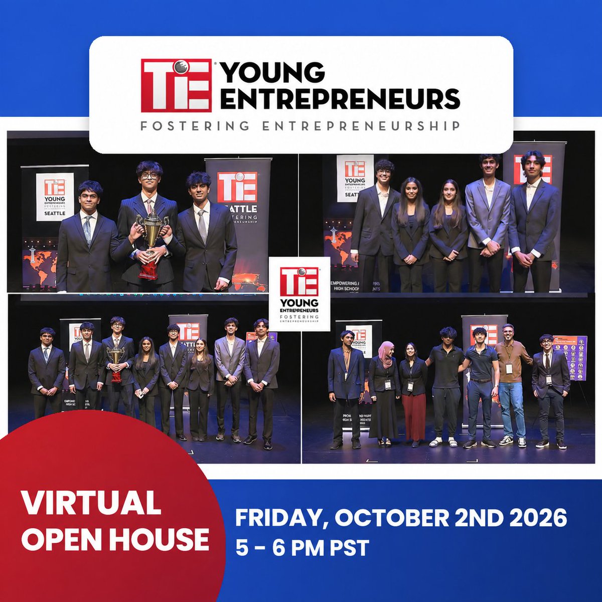 SeattleTiE's tweet photo. 🚨 Parents of High School Students — Don’t Miss This!
Virtual Open House — Friday, October 2 | 5–6 PM PST
Come see what the program is really like, learn how it works, and find out if TYE Seattle is the right fit for your student.
👉 Register now: https://t.co/L4qnGU4HI4 https://t.co/MxVlQfPLg0