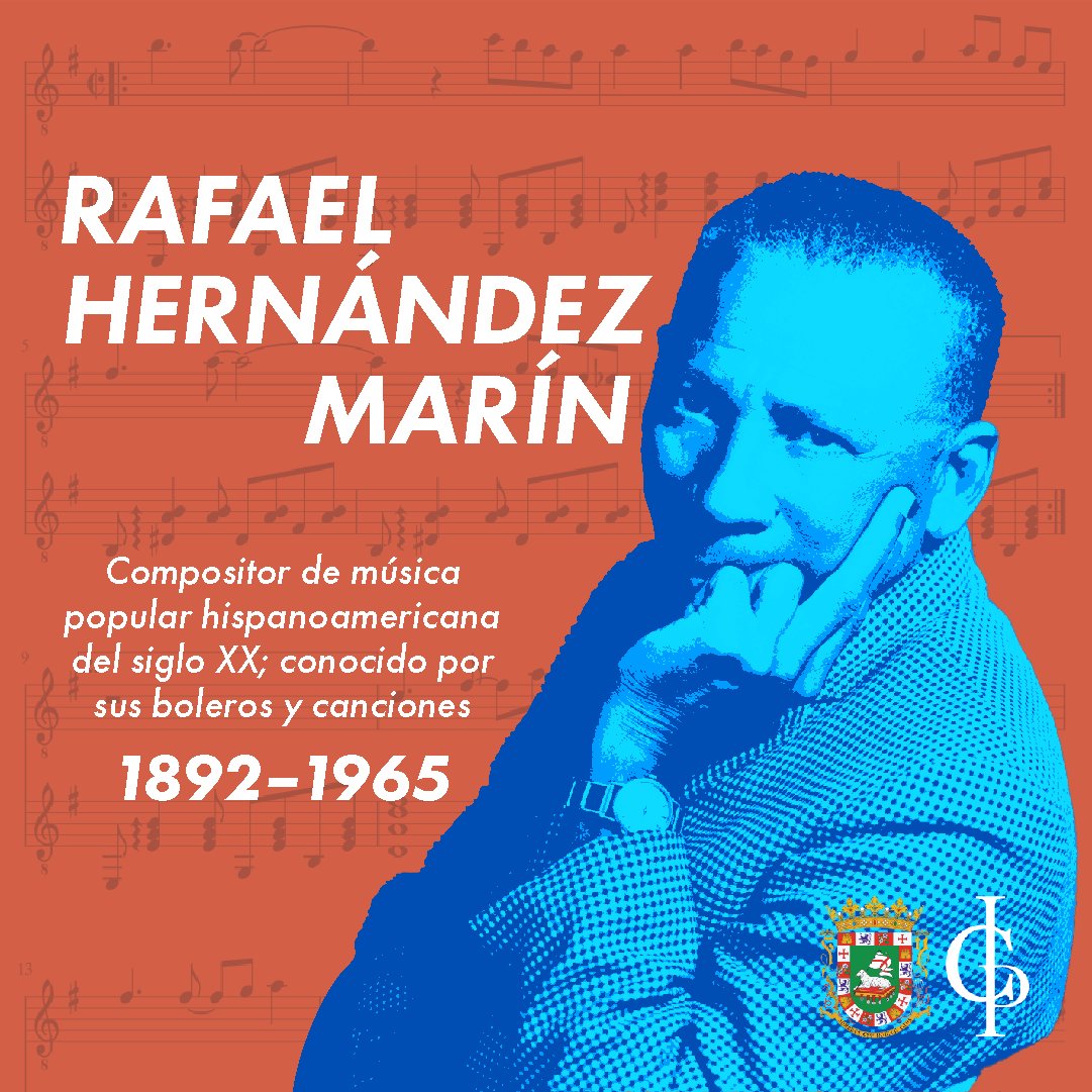 icppr's tweet photo. Recordamos a Rafael Hernández Marín...
Cada 24 de octubre se conmemora su natalicio y legado musical, según establecido por la Ley Núm. 205 de 1997. Rafael Hernández, compositor de música popular, dejó un extenso catálogo de más de dos mil canciones.

#ICP https://t.co/T67nClGf5M