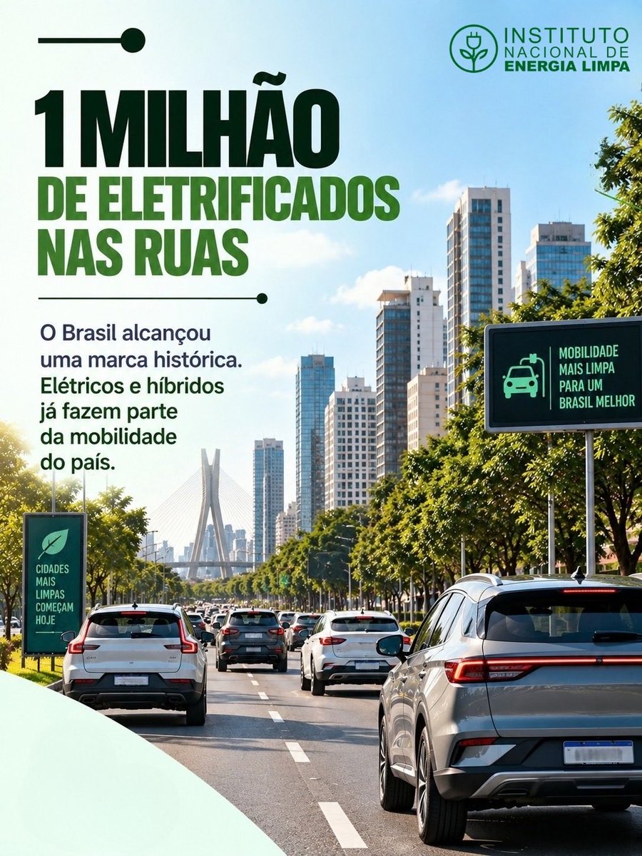 inelbrasil's tweet photo. 🚗⚡ O Brasil chegou à marca de 1 milhão de veículos leves eletrificados. O número reúne carros 100% elétricos e diferentes tipos de híbridos e mostra como essa tecnologia vem ganhando espaço nas ruas.

Mas o que muda na prática? Em uma comparação com duas picapes da tabela do Inmetro, a elétrica consome cerca de 20,8 kWh para percorrer 100 km. A picape a diesel usa cerca de 10,5 litros na mesma distância.

Se a eletricidade custar R$ 1/kWh e o diesel, R$ 6/litro, isso representa aproximadamente R$ 21 contra R$ 63 por 100 km. São preços ilustrativos: o gasto real depende da tarifa, do combustível e das condições de uso.

A diferença também aparece no escapamento. Segundo a tabela do Inmetro, a picape elétrica registra zero emissão de CO₂ pelo escapamento, enquanto a versão a diesel usada no exemplo registra 22,6 kg a cada 100 km. A produção da eletricidade e a fabricação dos veículos também geram emissões e não entram nessa medida.

A eletromobilidade avança. Ampliar o acesso à recarga e à energia limpa ajuda a levar seus benefícios a mais pessoas.

🌱☀️