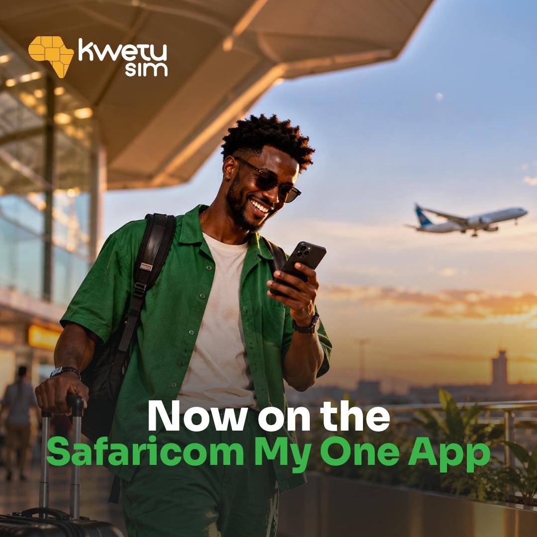 _TodayICT's tweet photo. Kwetu eSIM is now available on Safaricom’s My OneApp 🌍✈️. Get connected before you travel, go online as soon as you land, and skip SIM swapping and roaming hassles. 📱 #KwetuESIM https://t.co/BFvWlK88C8