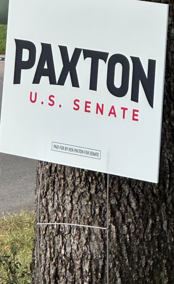amilynne87's tweet photo. The first time I’ve ever had any candidates sign in my yard. Incase anyone had any doubts LETS GO!! #TXSEN 

 @KenPaxtonTX @theshellbelle https://t.co/usbByJeMOz
