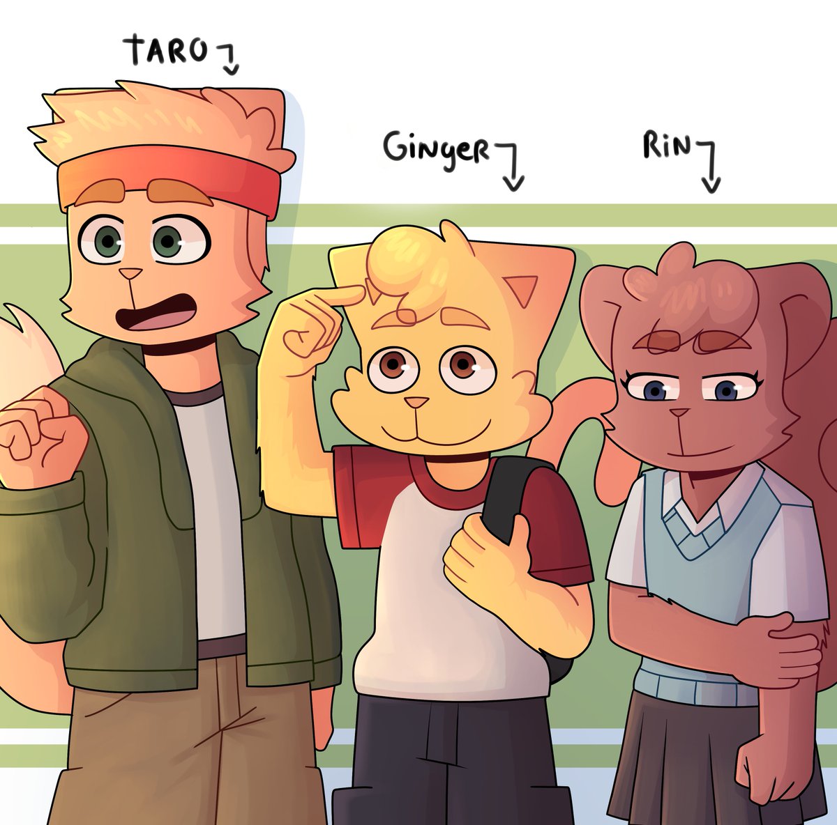 Gigi_Naranjosaa's tweet photo. Taro, Ginger y Rin 🌤️✨
#ocs #furryart #furrycomuunity https://t.co/4AImCKnHeU