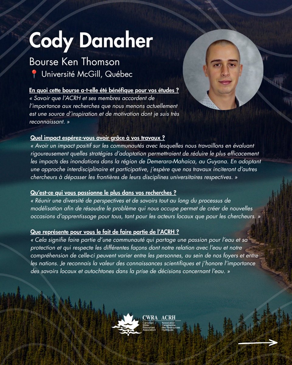 CWRA_Flows's tweet photo. Enfin, et non les moindres, nous sommes fiers de souligner deux autres lauréats de nos #bourses 2025-2026 de l'#ACRH :
💧 Cody Danaher (@mcgillu), titulaire de la bourse Ken-Thomson.
💧 Devansh Babla (@uofguelph), titulaire de la bourse commémorative de l'ACRH. https://t.co/zVcF2lQ9H4