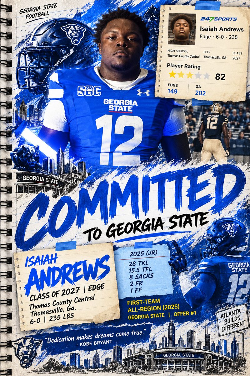 GSUPantherPulse's tweet photo. @isaiahgokrazy @CoachCamClark @Only1CamSpence @DellMcGee @Coach_Haneline @JoshJynes48 @gsupanthertalk @GeorgiaStateFB @CoachAtkins_M @BrandonHuffman @RustyMansell_ @TomLoy247 @ChadSimmons_ @RecruitGeorgia @JeremyO_Johnson @Andrew_Ivins @samspiegs @247Sports https://t.co/73GhXssLdT