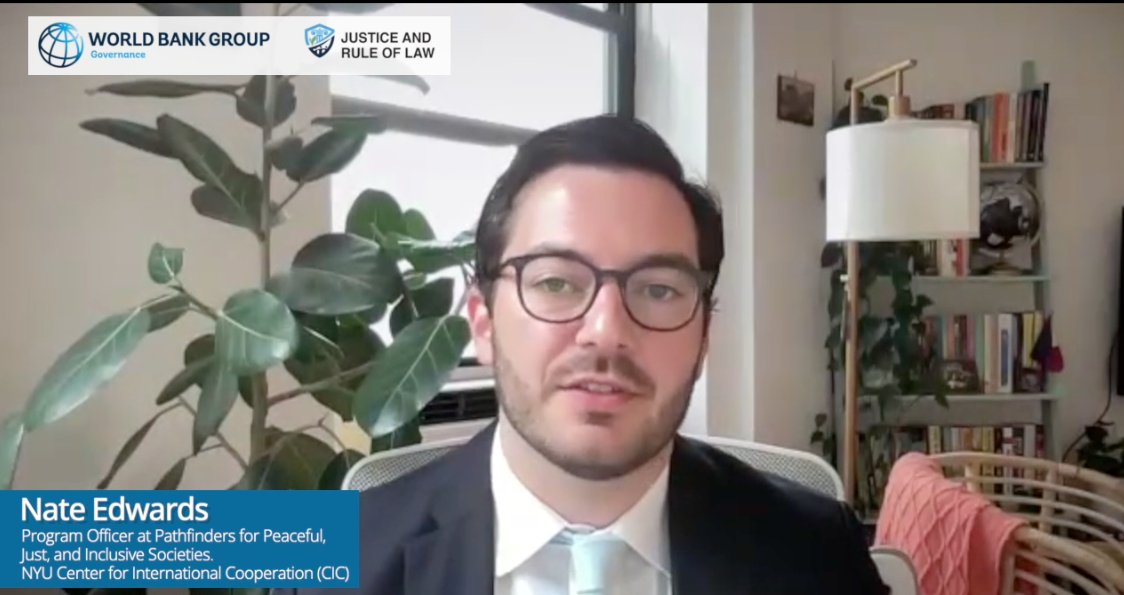 SDG16Plus's tweet photo. 🤖 How can emerging technologies help build more people-centered justice systems? ⚖️

Earlier this year, Nate Edwards, Program Officer for Justice, Inclusion, and Equality with @SDG16Plus at #NYUCIC, joined the @WorldBankGroup’s Digital Justice Working Group to explore this question.

In a short video, Nate and Floris de Klerk Wolters of @DCAF_Geneva reflect on the discussion and summarize working group presentations on the opportunities and challenges that digital technologies and artificial intelligence (AI) present in the justice sector.

▶️ Watch the video: https://t.co/NMp1i5NmE5

This work connects closely with the Justice Action Coalition’s thematic track on emerging technology, AI, and justice, which seeks to ensure that technological innovation advances access to justice while protecting rights and responding to people’s needs.

▶️ More info about the Justice Action Coalition: https://t.co/bRZ6nejF8U

▶️ More info about the World Bank’s Digital Justice Working Group: https://t.co/LtVhysPuYP
#AI #Justice #PeopleCenteredJustice #JusticeForAll