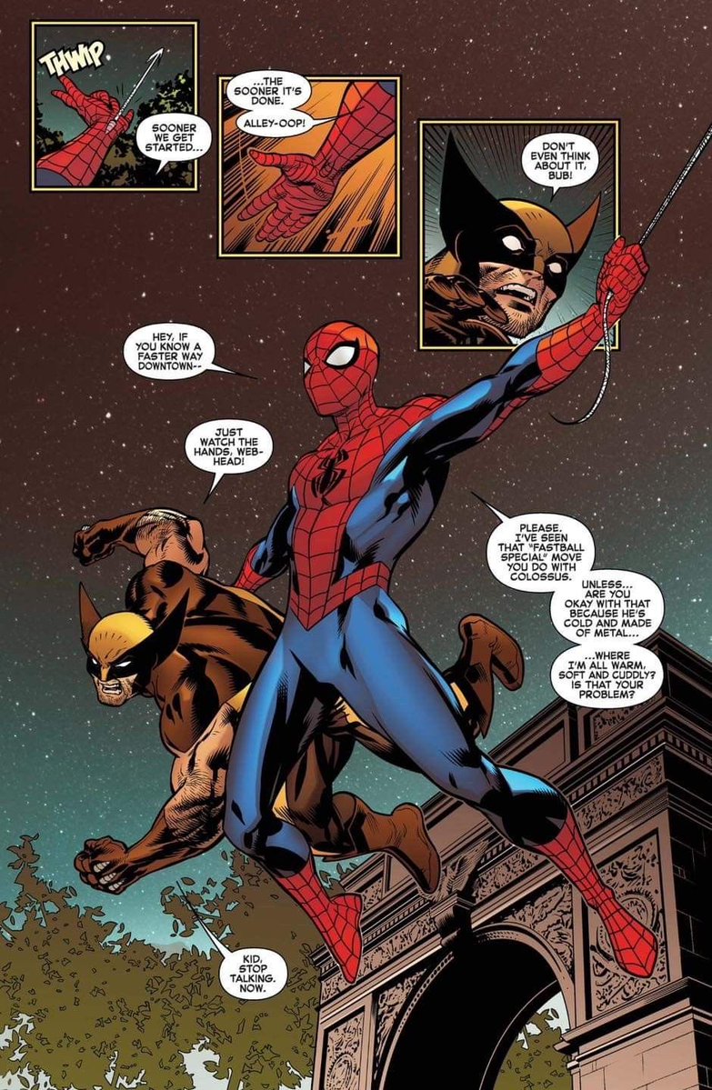 SpiderManVibe's tweet photo. they need to recreate this scene with wolverine 😂 https://t.co/xIBWe0JcUh