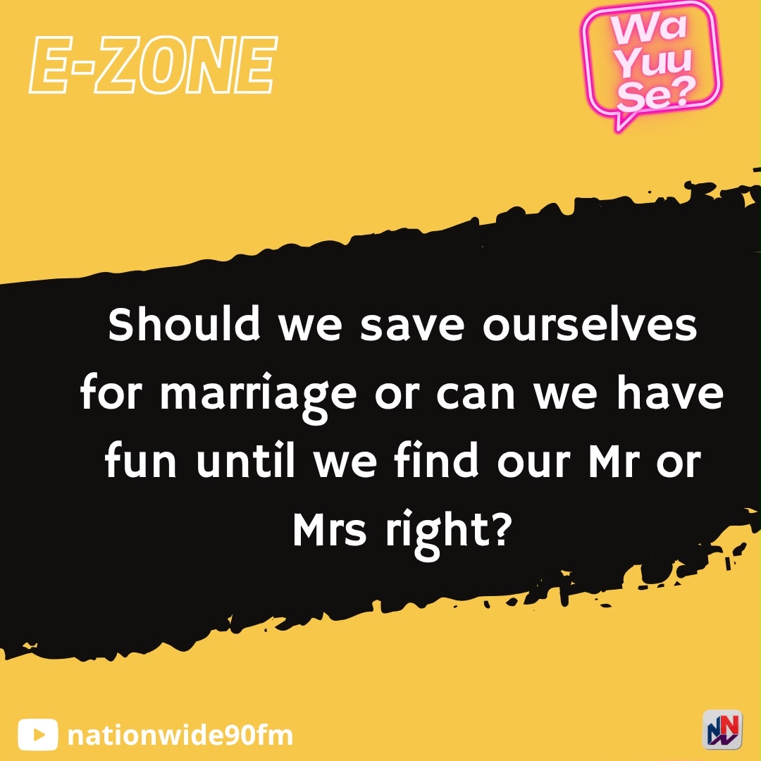 NationwideRadio's tweet photo. The E-Zone asks, “Should we save ourselves for marriage or can we have fun until we find our Mr or Mrs right?”

Let us know your thoughts by commenting below. Your views will be aired during the show today, 3PM-5PM. 

#NNNEZONE https://t.co/BBNxJo3iUq