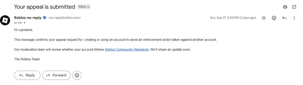 laneyiio's tweet photo. unfortunately ive been hit by the ai ban wave, im terminated for being linked to another account i dont own.. i am so confused why this is happening, and i even play everyday on the same account. i hope i can get back to playing again! #roblox #enforcementban #robloxban @Roblox https://t.co/XZjZQEMAex