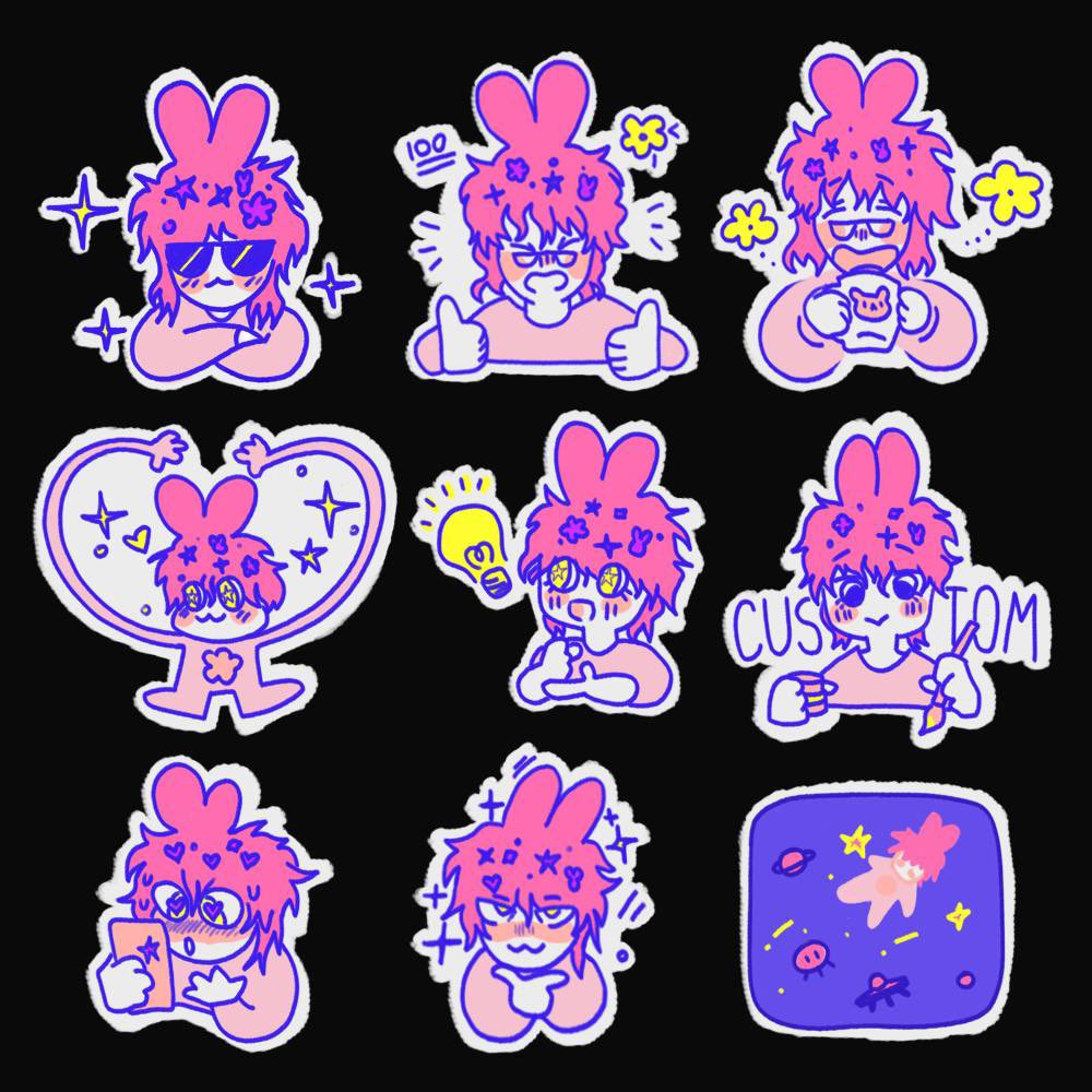 MarkovAlexande6's tweet photo. art for my frendo ~ and stickers with their char 📌 #sticker #artwork #OC https://t.co/jpCRNuNE9x