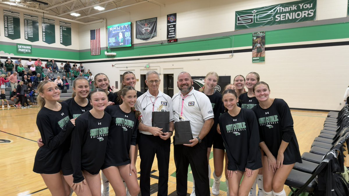 SkuttCatholicVB's tweet photo. We are blessed with some of the best officials in the Volleyball State! #OFFICIATIONWEEK2026 https://t.co/MHD1Ewz3lc