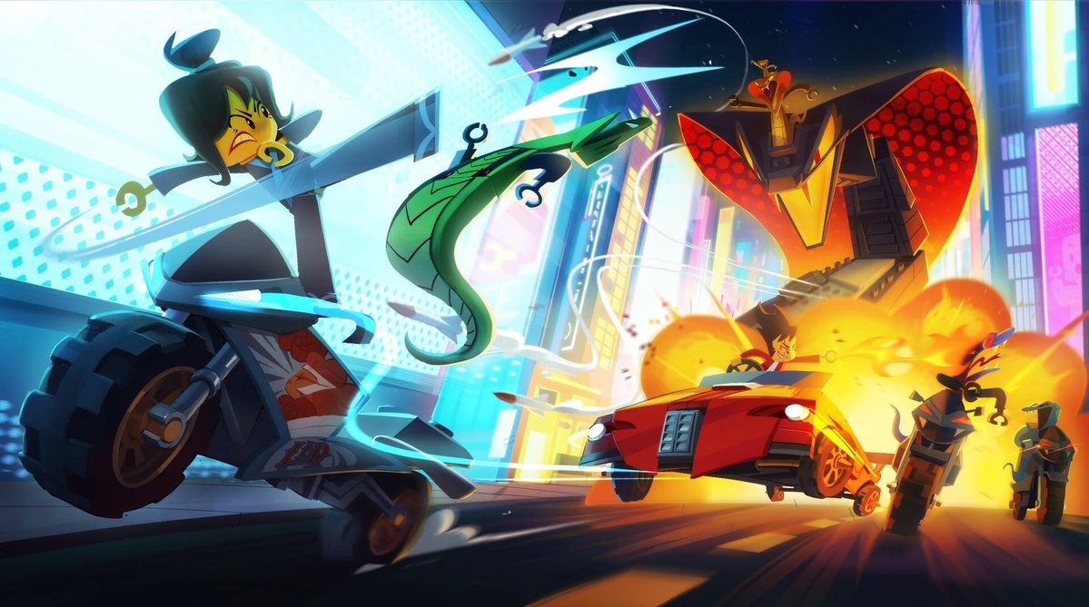 StormingZee's tweet photo. In the early concept art for the Gold Rush short different antagonist ideas were shown. Most show the Serpentine while a few surprisingly have Garmadon in his Movie mech. While interesting I much prefer the original Shadow Banshees drones as it let Kai and Nya’s bond shine. https://t.co/GDQm37BB1W