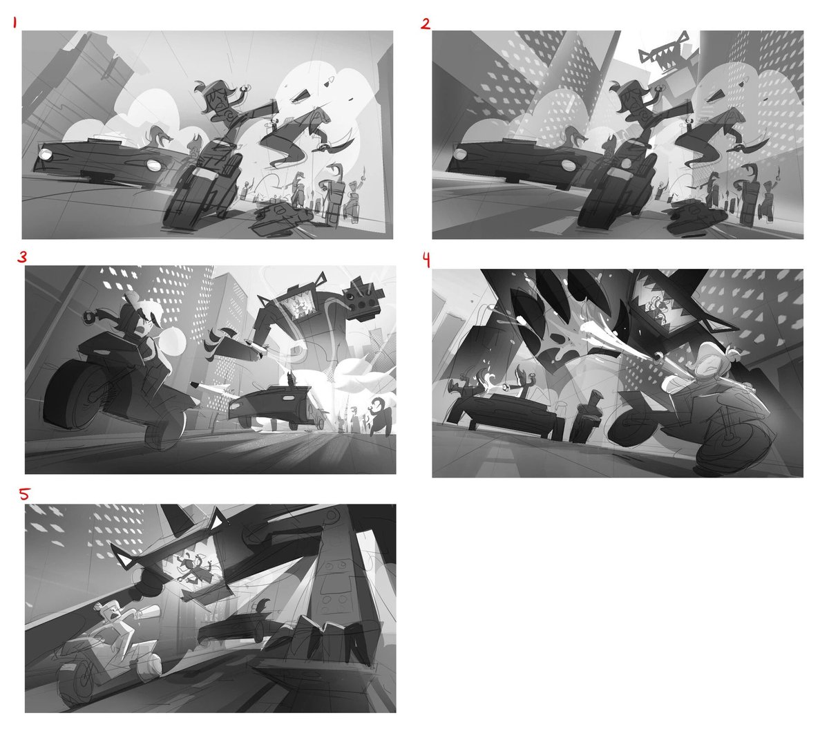 StormingZee's tweet photo. In the early concept art for the Gold Rush short different antagonist ideas were shown. Most show the Serpentine while a few surprisingly have Garmadon in his Movie mech. While interesting I much prefer the original Shadow Banshees drones as it let Kai and Nya’s bond shine. https://t.co/GDQm37BB1W