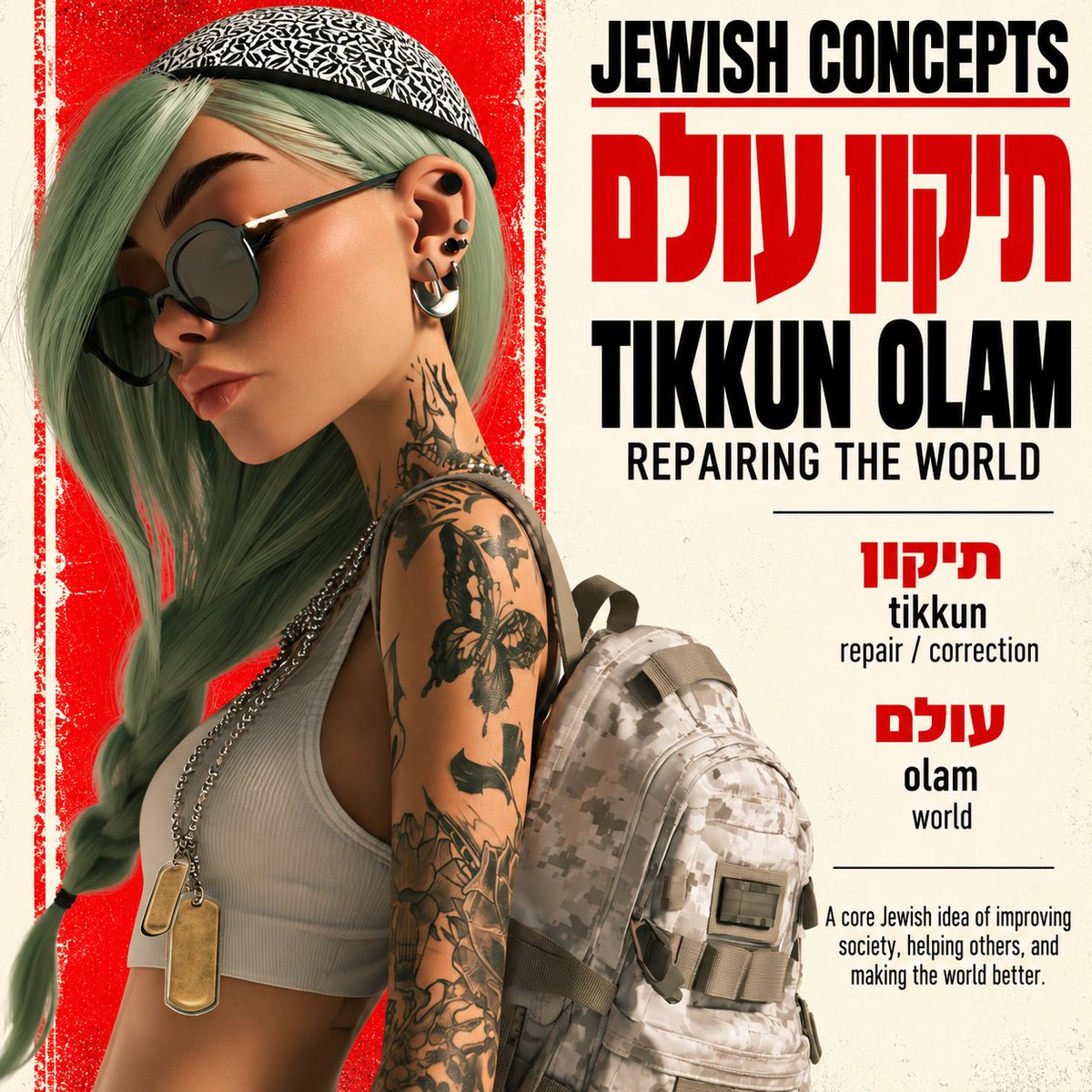 DEREKHOR613's tweet photo. TIKKUN OLAM — תיקון עולם
“Repairing the world.”
A Jewish concept of responsibility, justice, and making the world better.
The Talmud famously teaches:
“Whoever saves one life, it is as if they saved an entire world.” — Sanhedrin 37a
#TikkunOlam #JewishWisdom #Judaism #Hebrew #LearnHebrew #תיקוןעולם