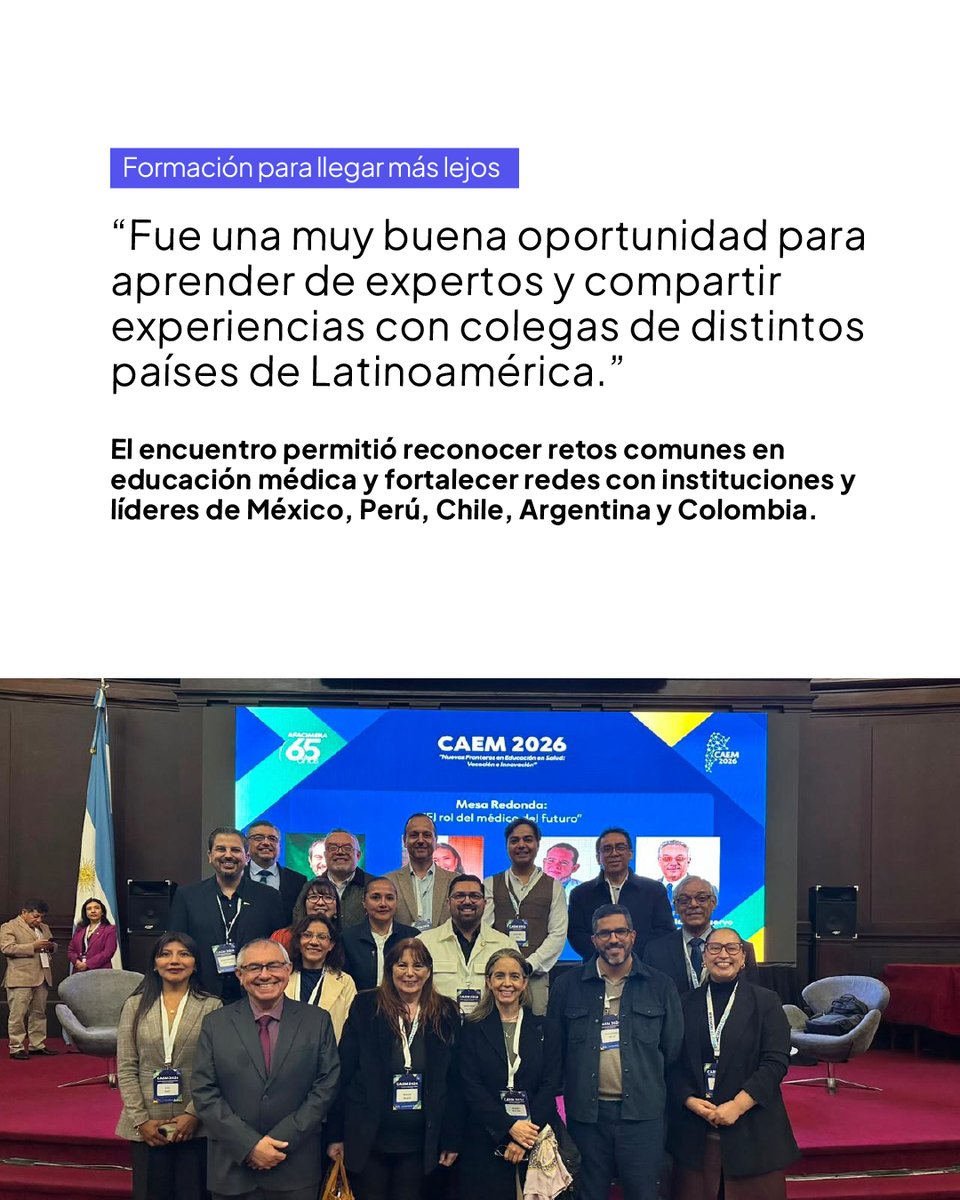 icesi's tweet photo. Icesi presente en Argentina

La Universidad Icesi continúa llevando su talento y conocimiento a nuevos escenarios internacionales. 🌎

María Elena Velásquez, decana de la Facultad de Ciencias de la Salud, participó en el XXVI Congreso Argentino de Educación Médica, un espacio para compartir experiencias, reconocer retos comunes y fortalecer conexiones con líderes e instituciones de México, Perú, Chile, Argentina y Colombia.

🧠 De los datos a las decisiones

Durante el encuentro, la decana presentó su trabajo final “Sistema de Inteligencia Académica para la toma de decisiones en educación médica”, una propuesta que refleja el compromiso de Icesi con la innovación y la transformación de la educación médica.

“Fue una muy buena oportunidad para aprender de expertos y compartir experiencias con colegas de distintos países de Latinoamérica.”

Estos espacios permiten visibilizar el talento de Icesi, generar nuevas conexiones y fortalecer su participación en una comunidad latinoamericana comprometida con transformar y mejorar la educación médica.

🌎 Porque el conocimiento conecta, transforma y nos permite llegar más lejos.

#OrgulloIcesista #IcesiInternacional #FacultadDeCienciasDeLaSalud #LlegaMásLejos