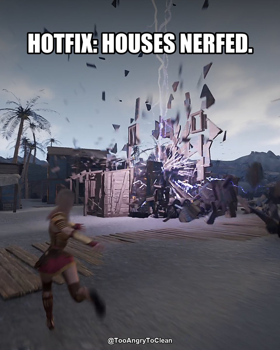 TooAngryToClean's tweet photo. The balance team looked into the lightning. The houses were the problem.

Nerf it or keep it?

#indiegame #gamedev https://t.co/XtME5VPOyi