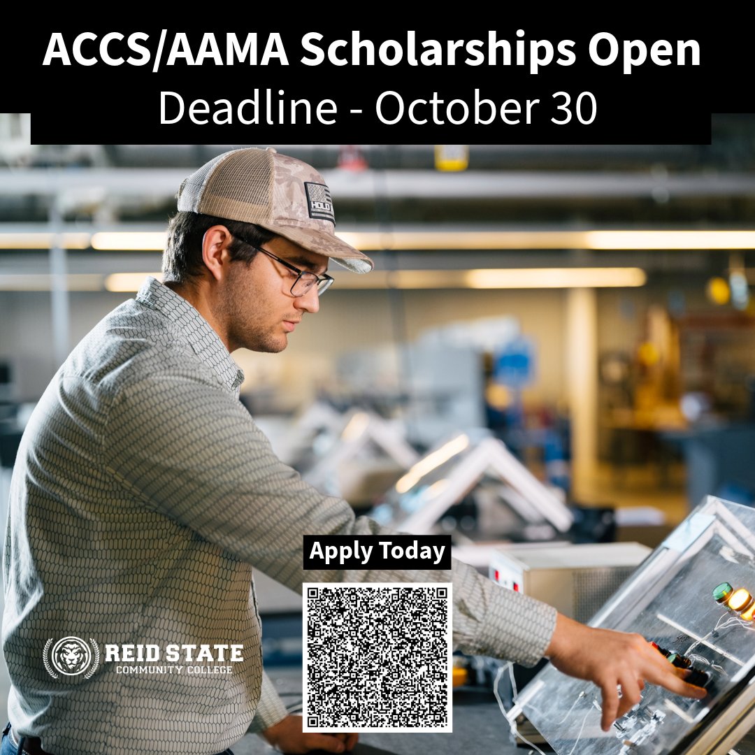 ReidStateCC's tweet photo. $400,000 in scholarships available! The AAMA & ACCS are offering up to $4,000 for Alabama community college students in automotive & manufacturing programs for 2027.
GPA: 2.5+ required
Deadline: Friday, Oct. 30, 2026
Apply - https://t.co/dPF3otHLhX
#ReidState #ACCS https://t.co/nYFWt5mTW7