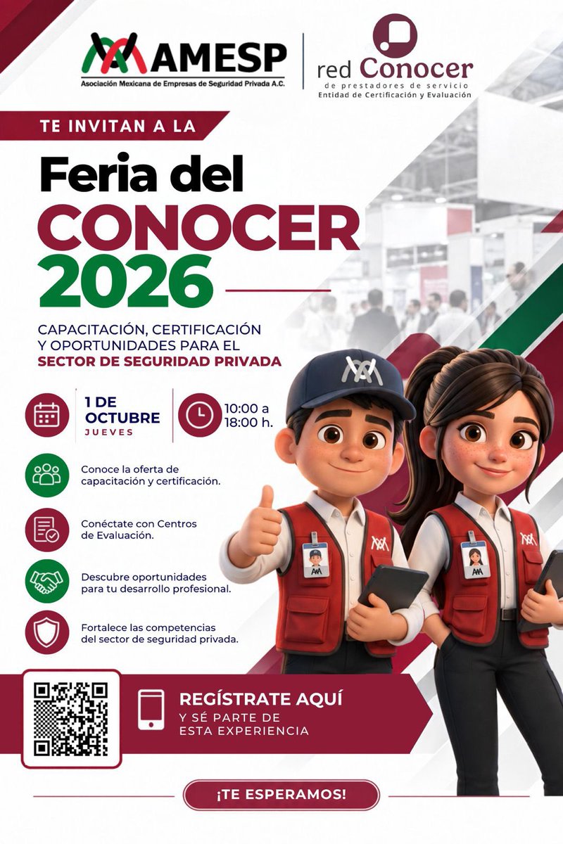 LUCIAFORNELLIL's tweet photo. La @AMESP_oficial y la Red CONOCER tienen el gusto de extenderte una cordial invitación a la Feria del CONOCER 2026.
Continúa leyendo: https://t.co/OCWYSVhG1t
#UsecNetwork #usecim #RedConocer https://t.co/R4mhuszkqC