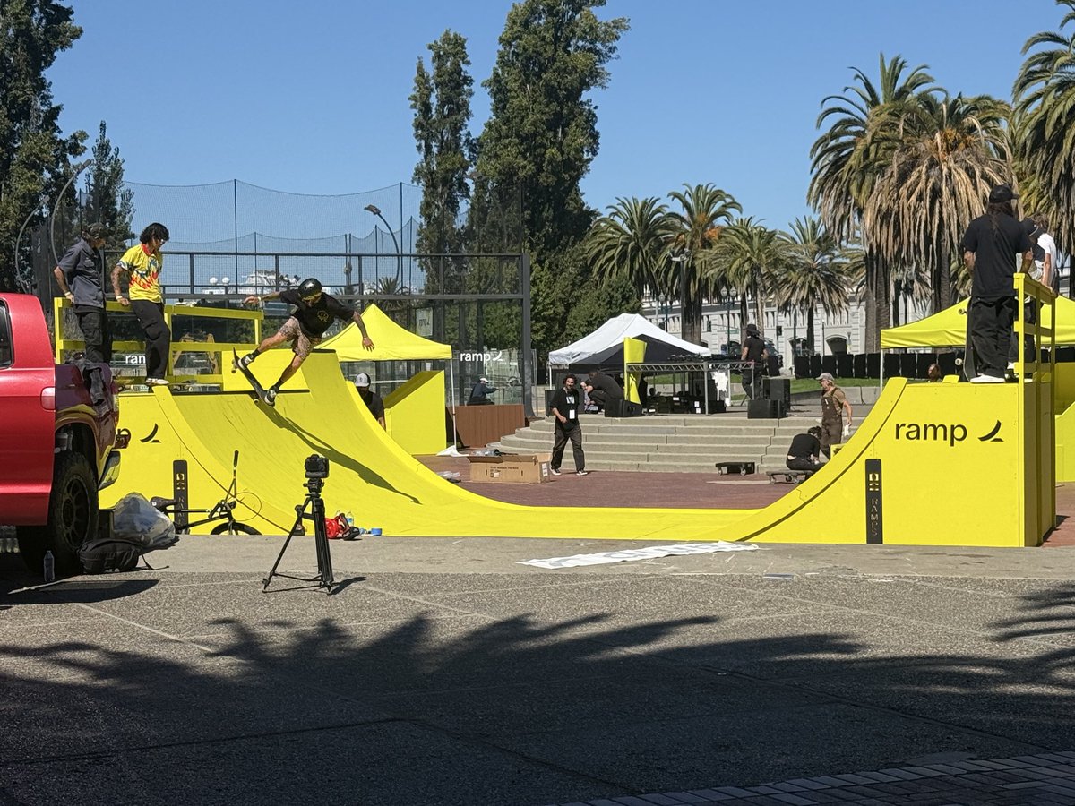 maariabajwa's tweet photo. Ramp building a literal ramp in front of the ferry building is *chefs kiss* https://t.co/3O1muqcRfl