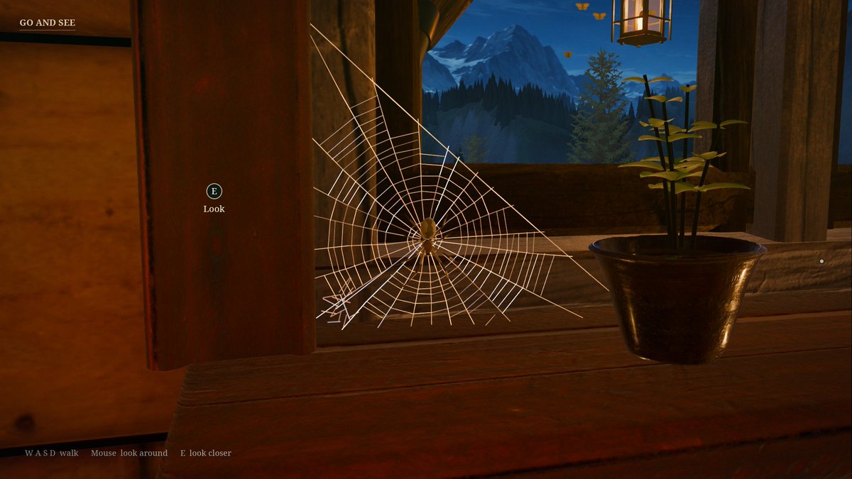 ScarsOfWild's tweet photo. There's a spider in the studio window. Look at its web and it runs along the signal thread into its corner. Look away for a few seconds and it creeps back out. #indiedev #GodotEngine https://t.co/UqZnc55fsC