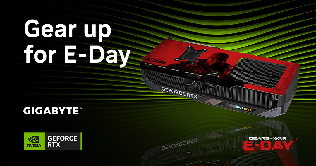 AORUS_NA's tweet photo. Built for battle. Ready for E-Day.⚙️🔥

In collaboration with @snaxanlfg & @NVIDIAGeForce, we’ve created three custom GIGABYTE GeForce RTX 5080 GAMING OC GPUs featuring official *Gears of War: E-Day* artwork — and they’re up for grabs.

Custom-modded by @snaxanlfg and powered by GeForce RTX™ 50 Series technology, these GPUs bring next-level performance with NVIDIA DLSS 4.5 and advanced ray tracing for smoother gameplay, sharper visuals, and a more immersive experience.

Three custom GPUs. Three winners selected.

🔗 Enter now through the link in bio.

Giveaway Window: September 29 – October 29

Winners Contacted: Following the close of the giveaway

📍 Eligibility:
• Open to USA & Canada residents ONLY
• 18+ (or with parent/guardian approval)

⏳ Entries close October 29th at 11:59 PM PDT. Winners announced October 30th on AORUS NA Instagram Stories.

#GearsofWarEDay #GeForceRTX #GIGABYTE #AORUS #RTX5080