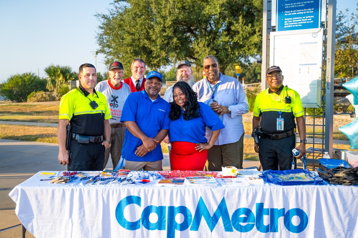 CapMetroATX's tweet photo. For Rail Safety Week, CapMetro team members went out along the Red Line to connect with customers, share rail safety reminders and hand out a little swag along the way. 💙

Thanks to everyone who stopped by, asked questions and helped us keep these conversations going.

Know the signs 🪧, stay alert 👀 and make safe choices around tracks and trains! 🚉

@olinational #SeeTracksThinkTrain