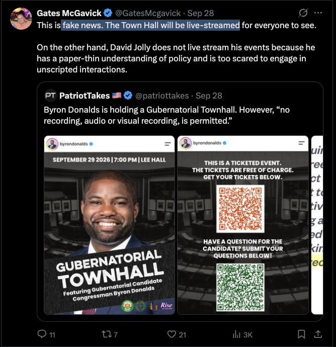 Florida1stMike's tweet photo. >Byron bans filming his events
>gets called out
>Byron's team says they livestream, thus there's no ban https://t.co/eBoH9m3tyf