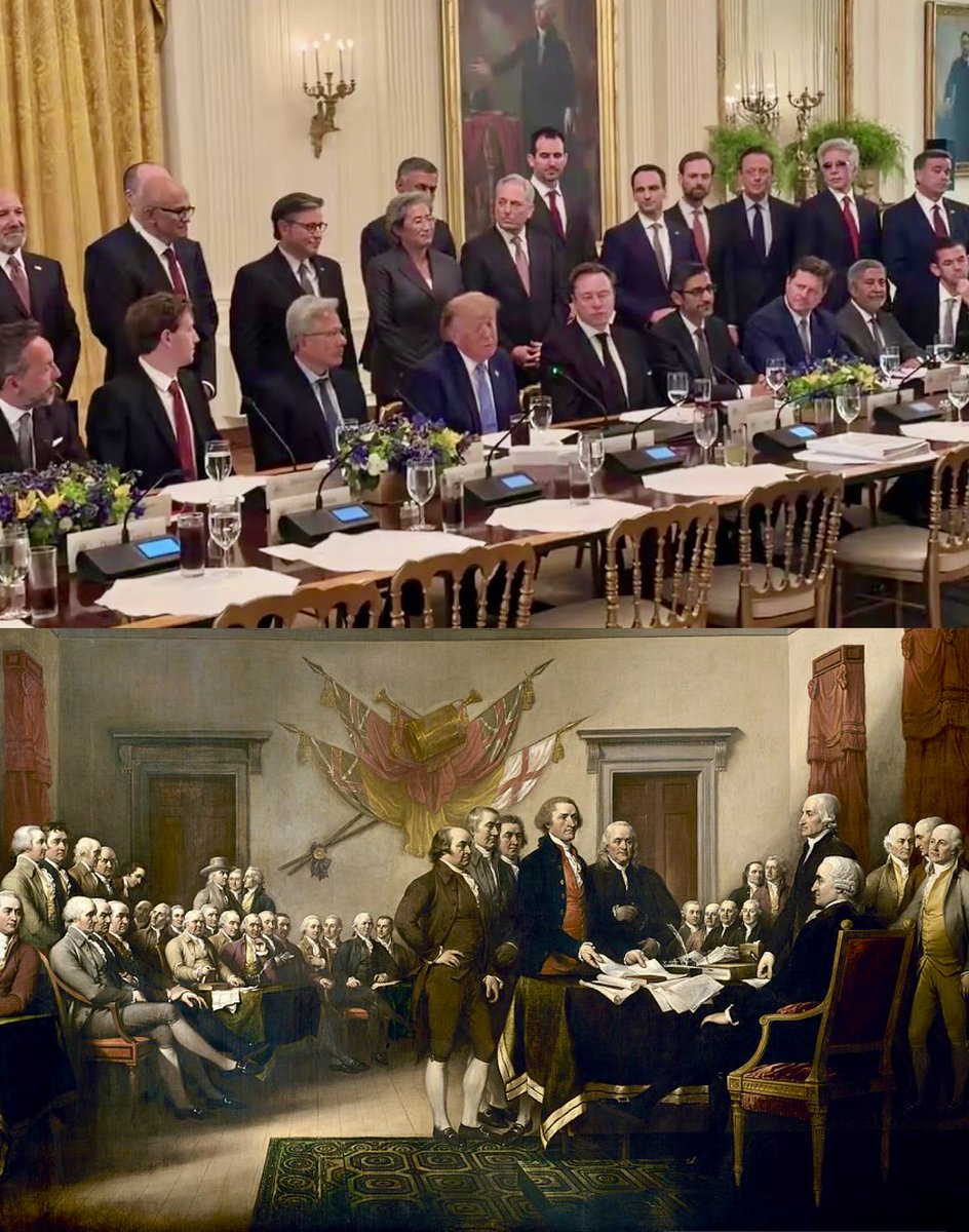 mamboitaliano__'s tweet photo. You realize that 250 years from now, our successors will look at photos from this Super Intelligence Luncheon the way we look at 19th-century paintings of the 1700s? https://t.co/QcQjzUcvv6