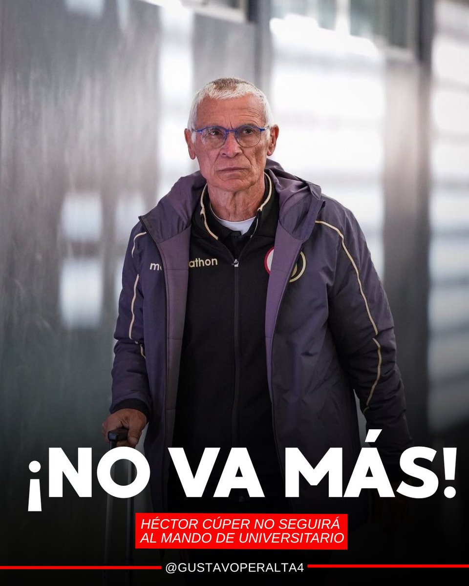 Gustavo_p4's tweet photo. OFICIAL: Héctor Cúper no continúa como DT de Universitario de Deportes. https://t.co/F08FP0lGbO