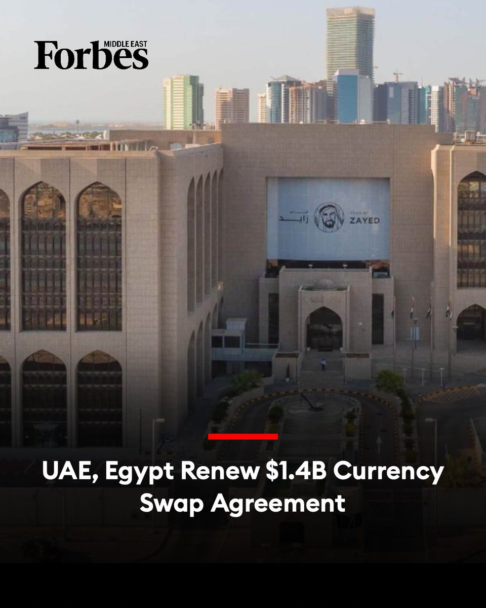 Forbes_MENA_'s tweet photo. The UAE and Egypt renewed a $1.36 billion currency swap agreement to support local currency trade and investment.

#Forbes

For more details: 🔗 https://t.co/Uqroa4YDeR https://t.co/96UiuhI3zp