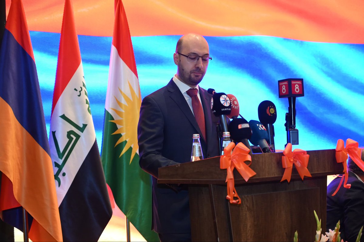 SafeenDizayee's tweet photo. Wonderful evening at Armenia National Day reception in Erbil with @Armenia_in_IQ Ambassador Ruben Soghoyan and @ArmeniainErbil Acting CG Rafayel Movsesyan. On behalf of KRG, I wished the people &amp; Government of Armenia peace and prosperity and underlined our good bilateral ties. https://t.co/X4OmpTnLxC