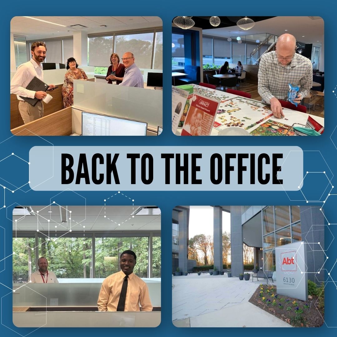 AbtGlobalImpact's tweet photo. Welcome back to regular days in the Rockville office! In addition to the snacks and swag, it's so good to see folks in person.
#LifeAtAbt https://t.co/LBGg52xDu8
