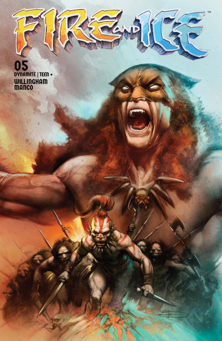 DynamiteComics's tweet photo. In stores this week, Fire and Ice #5 from Bill Willingham and Leonardo Manco with covers by Joseph Michael Linsner, Leonardo Manco and Bjorn Barends.

#fireandice #billwillingham #leonardomanco #josephmichaellinsner #bjornbarends #ralphbakshi #frankfrazetta

https://t.co/2Cso6M23PR