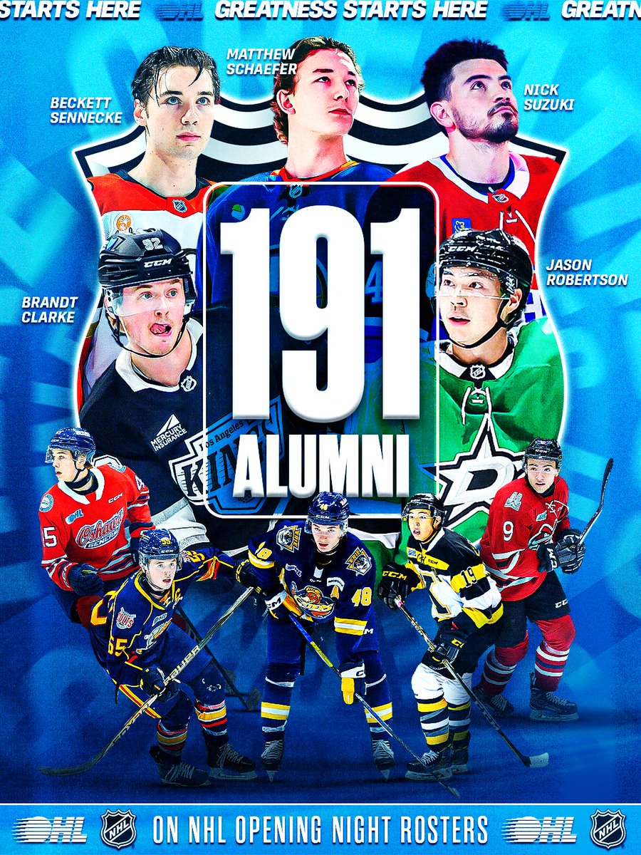 OHLHockey's tweet photo. The pathway to the National starts here π
191 #OHLAlumni are set for Opening Night in the @NHL
DETAILS ποΈ: https://t.co/3qBSG3dbEN https://t.co/dbJLgXLzjF